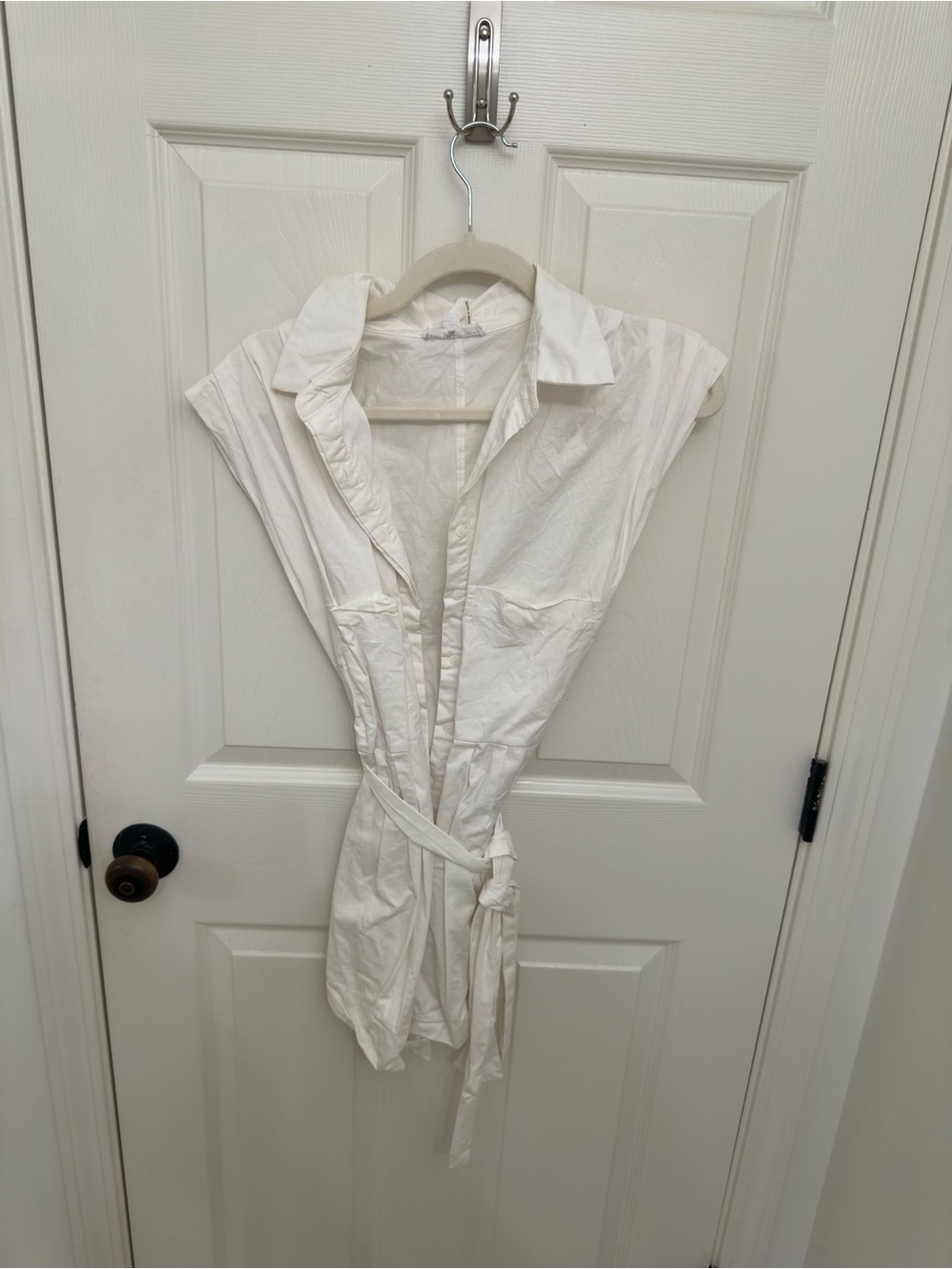 GREY LAB White Sleeveless Tie-Waist Romper - Picture 5 of 6